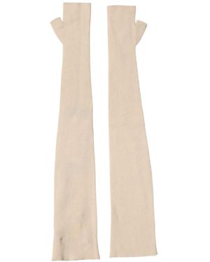 Dolce & Gabbana Fingerless Elbow-Length Gloves - White