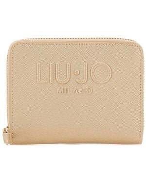 Liu Jo Embossed-Logo Wallet - Natural