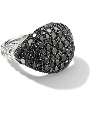 David Yurman 18Kt Chevron Weißgoldring Mit Diamant 13Mm - Schwarz