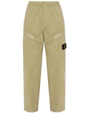 Stone Island Logo-Patch Trousers - Green