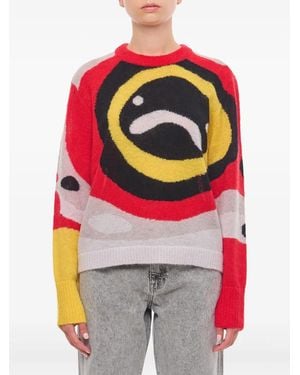 Charles Jeffrey Abstract-Print Crew-Neck Jumper - Grey
