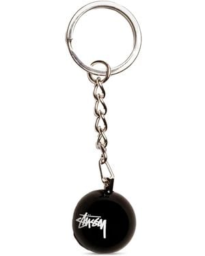 Stussy 8 Ball Keyring - White