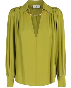 Elisabetta Franchi Collared Blouse - Green