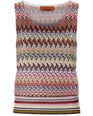 Missoni Zigzag Knit Top - Red