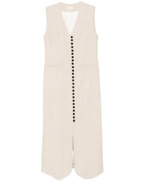 By Malene Birger Asadin Button-Up Sleeveless Midi Dress - White