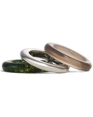 BY PARIAH Stack Trilogy Agate Rings (Set Of Three) - Multicolor