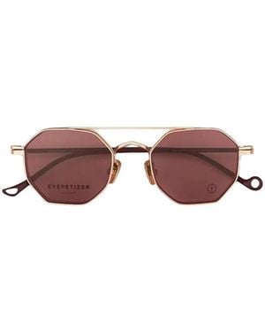 Eyepetizer Lime Clip-On Geometric-Frame Sunglasses - Metallic