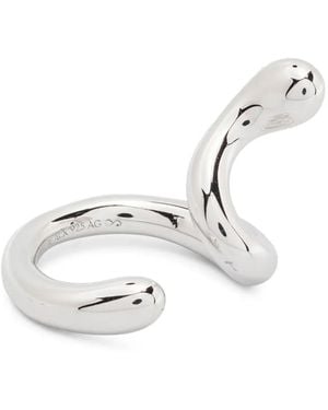 Maria Black Coil Whirl Ear Cuff - White
