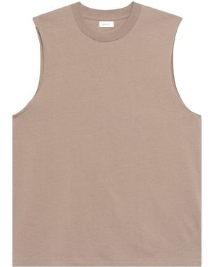 John Elliott Sleeveless Cotton T-Shirt - Brown