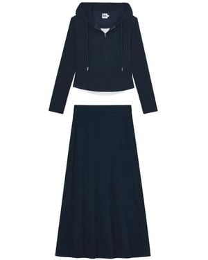 B+ AB Hoodie And Skirt Set - Blue