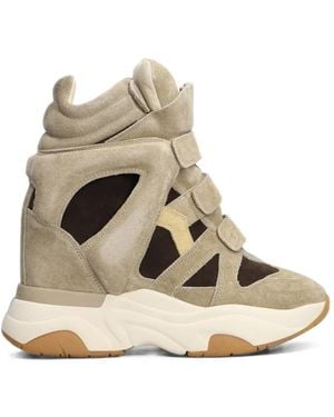 Isabel Marant Balskee Suede Wedge Sneakers - Natural
