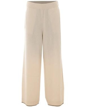 Brunello Cucinelli Elasticated-Waist Cashmere Trousers - Natural