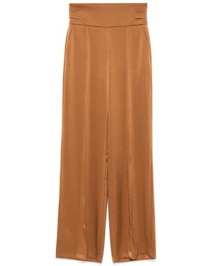 Alejandra Alonso Rojas Satin Straight-Leg Pants - Brown