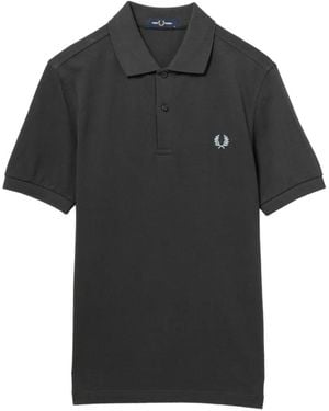Fred Perry Logo-Embroidered Polo Shirt - Black