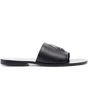 Philipp Plein Logo-Skull Flat Sandals - White