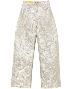 Marques'Almeida Pantaloni Con Cristalli - Bianco