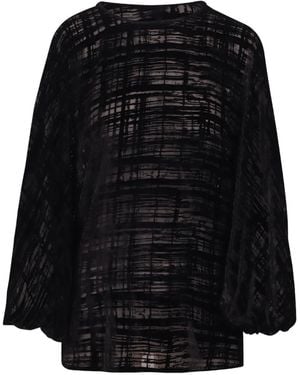 Gianluca Capannolo Check-Print Balloon-Sleeve Blouse - Black