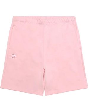 Aape By A Bathing Ape Logo Graphic Shorts - Pink