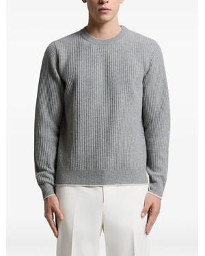 Peserico Ribbed-Knit Crew-Neck Jumper - Grey