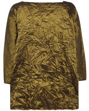 Daniela Gregis Crinkled Silk Top - Green