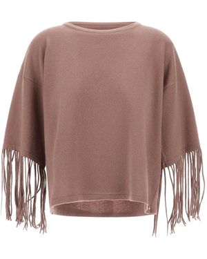 Herno Maglione Con Frange - Marrone