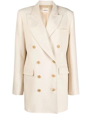 KHAITE The Balton Double-Breasted Blazer - Natural