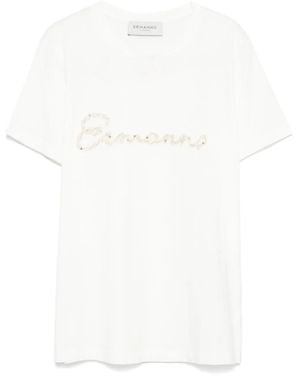 ERMANNO FIRENZE Logo-Embroidered T-Shirt - White
