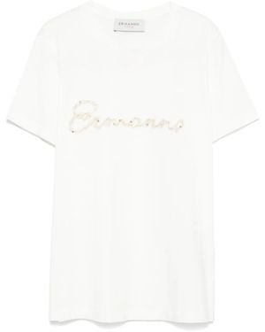 ERMANNO FIRENZE T-Shirt Met Geborduurd Logo - Wit