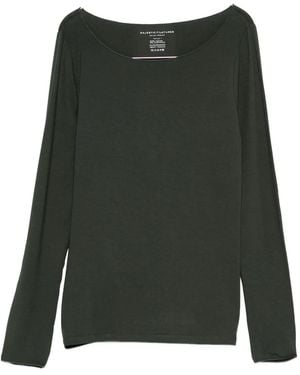 Majestic Filatures Boat-Neck Long-Sleeve Top - Green