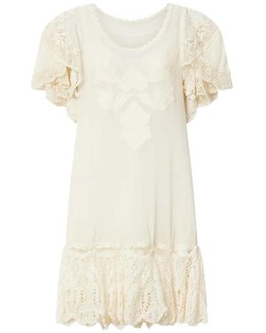 Isabel Marant Diena Lace-Panel Mini Dress - White
