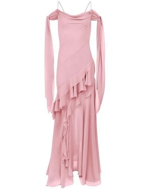 Nina Ricci Ruffled Silk Maxi Dress - Pink