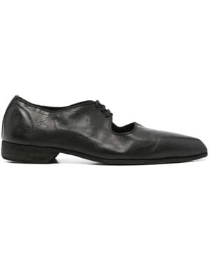 Guidi Leather Oxford Shoes - Black