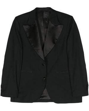 Officine Generale Raya Jkt Itl Wo Wm Satin Col Clothing - Black