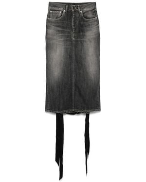 Balenciaga Lace-Up Denim Skirt - Black