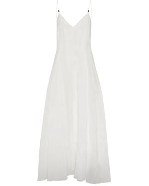Brunello Cucinelli Monili Chain-Detail Organza Dress - White