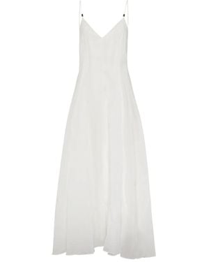 Brunello Cucinelli Monili Chain-Detail Organza Dress - White