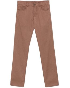 Canali Twill Trousers - Brown