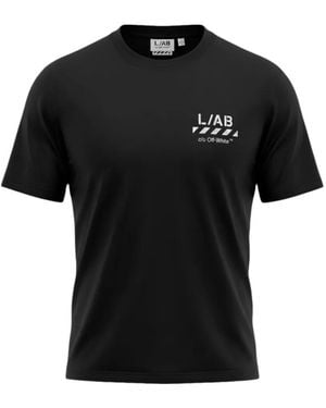 LAB C.O. OFF WHITE L/Ab Diagonal Oversized T-Shirt - Black