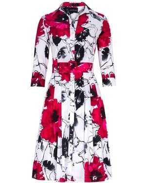 Samantha Sung Audrey Floral-Print Midi Dress - White