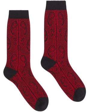 Dries Van Noten Jacquard Wool Socks - Red