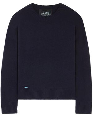 Alanui Ribbed-Edge Cashmere-Blend Jumper - Blue