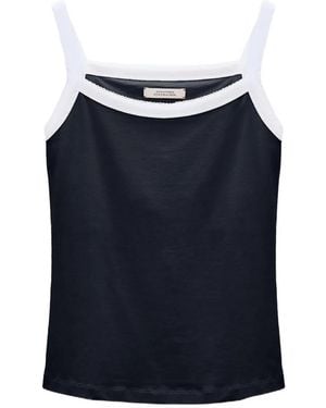 Dorothee Schumacher Contrast Trim Camisole - Blue