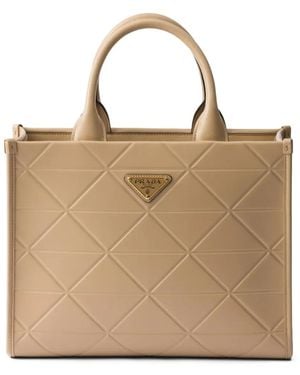 Prada シンボル ハンドバッグ M - ナチュラル
