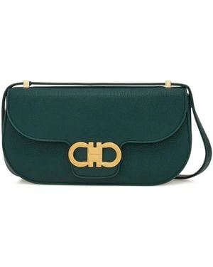 Ferragamo Double Gancini Cross Body Bag - Green