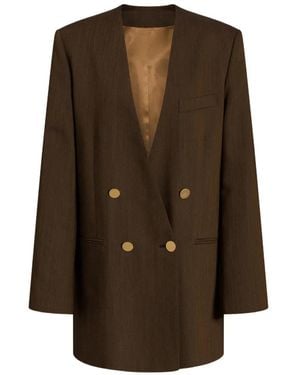Alberta Ferretti Blazer Doppiopetto - Marrone