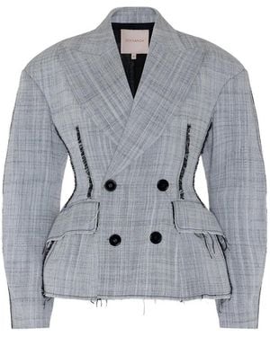 ROKSANDA Ausgefranste Leor Jacke Mit Schößchen - Grau