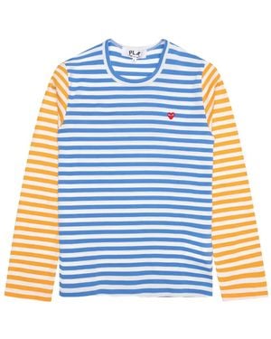 COMME DES GARÇONS PLAY Striped Long-sleeve T-shirt - ブルー