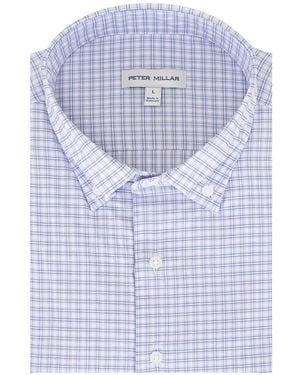 Peter Millar Checked Pointed-Shirt Shirt - Blue