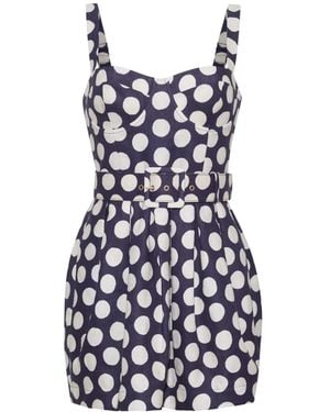 Cara Cara Etna Polka-Dot Mini Dress - White
