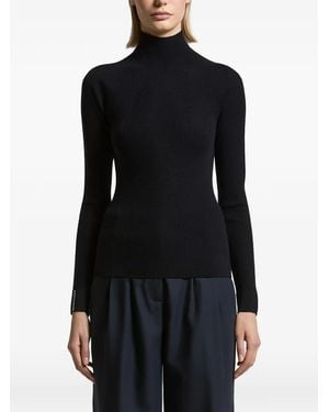 Peserico Ribbed-Knit High-Neck Jumper - Black